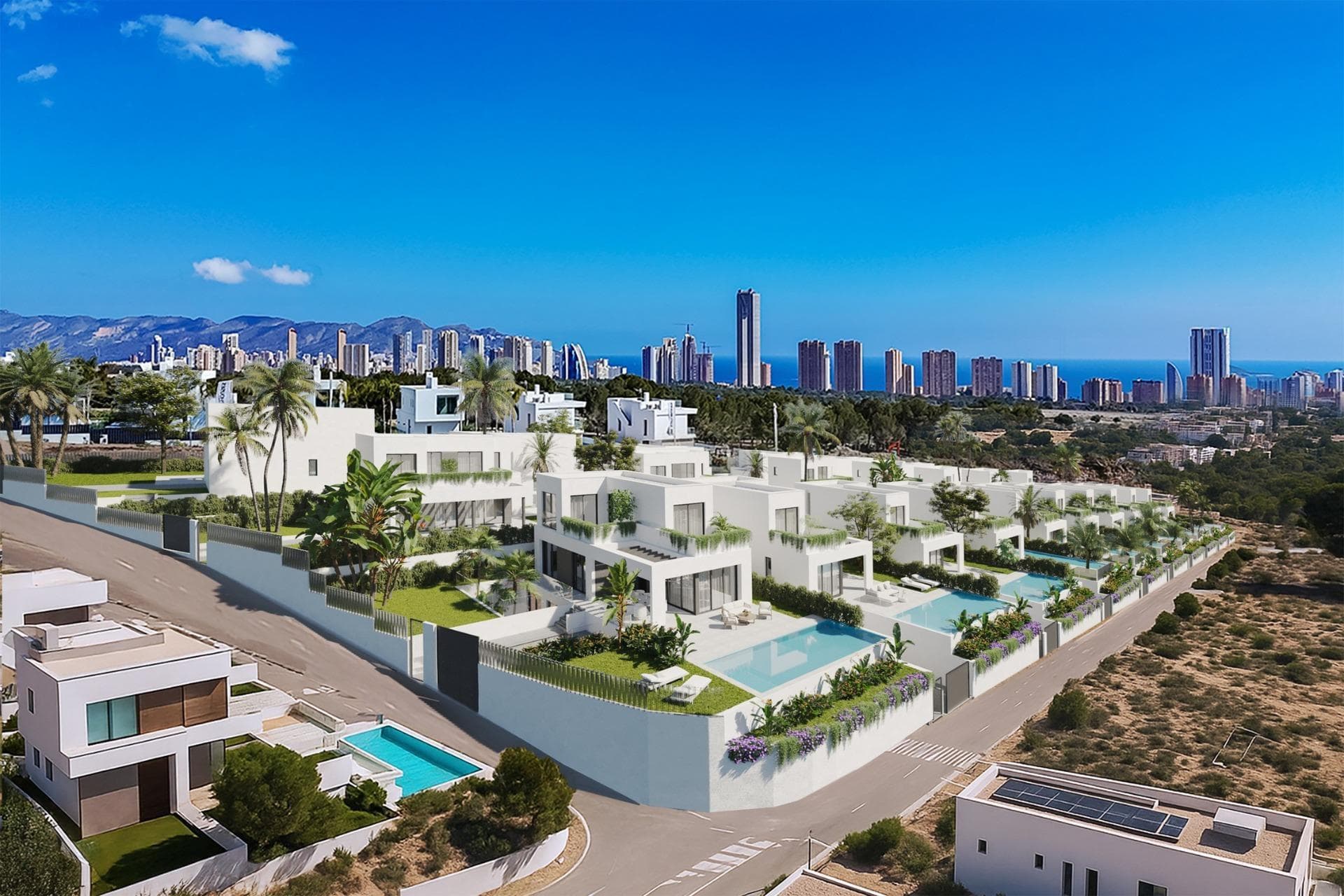 New villas with pools and beautiful views in Finestrat, Alicante