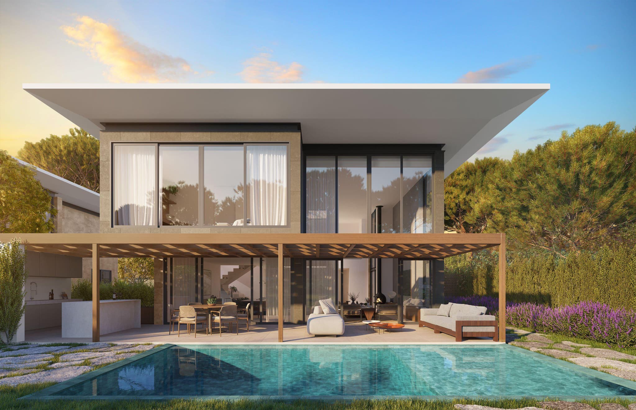 Prestigious villas with private pools and a shared gym and spa