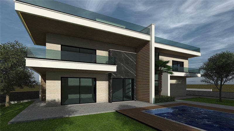 New complex of villas with swimming pools at 600 meters from the beach, Agios Tychonas