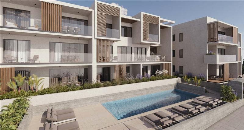 New residence with a swimming pool at 400 meters from the sea, Paphos