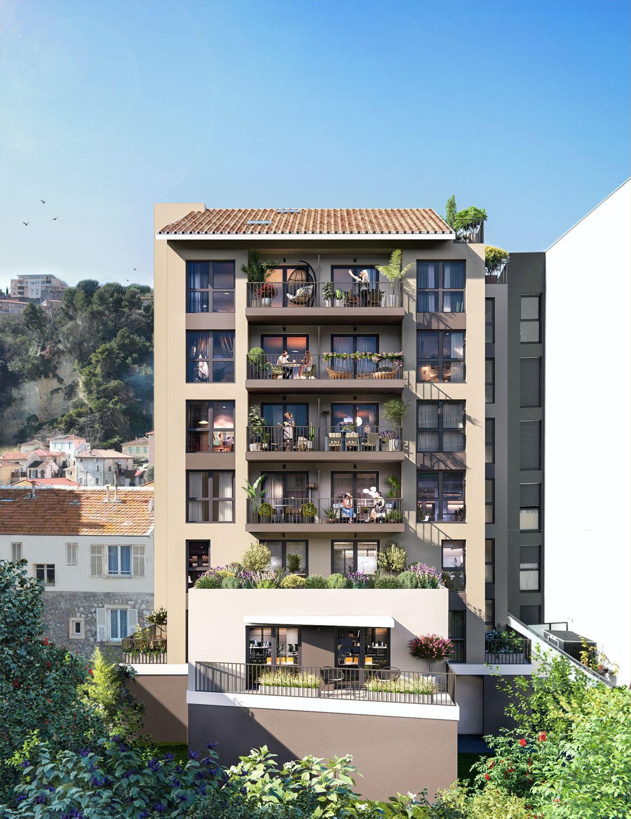 New residential complex with a garden in Nice, Cote d'Azur