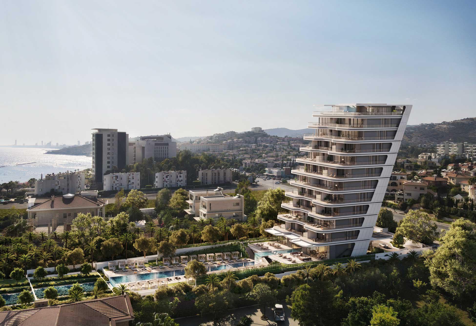 New residence with a panoramic sea view and a direct access to the beach, Limassol