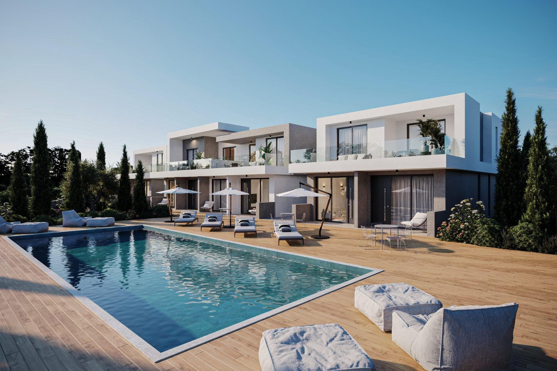 New complex with 2 swimming pools and parking just 500 m from the beach, Chloraka, Paphos