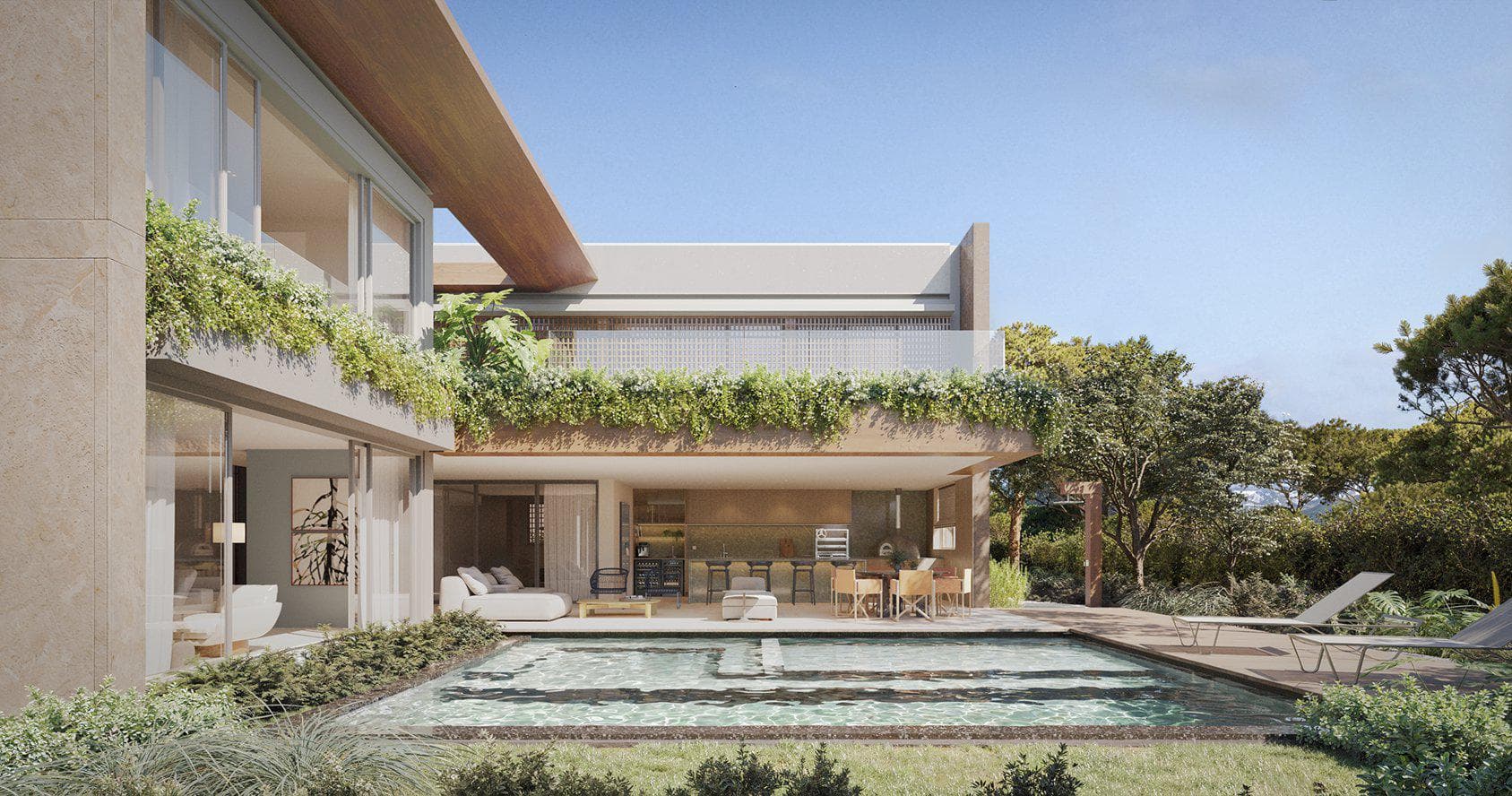 Luxury villas with pools and gardens, Birre