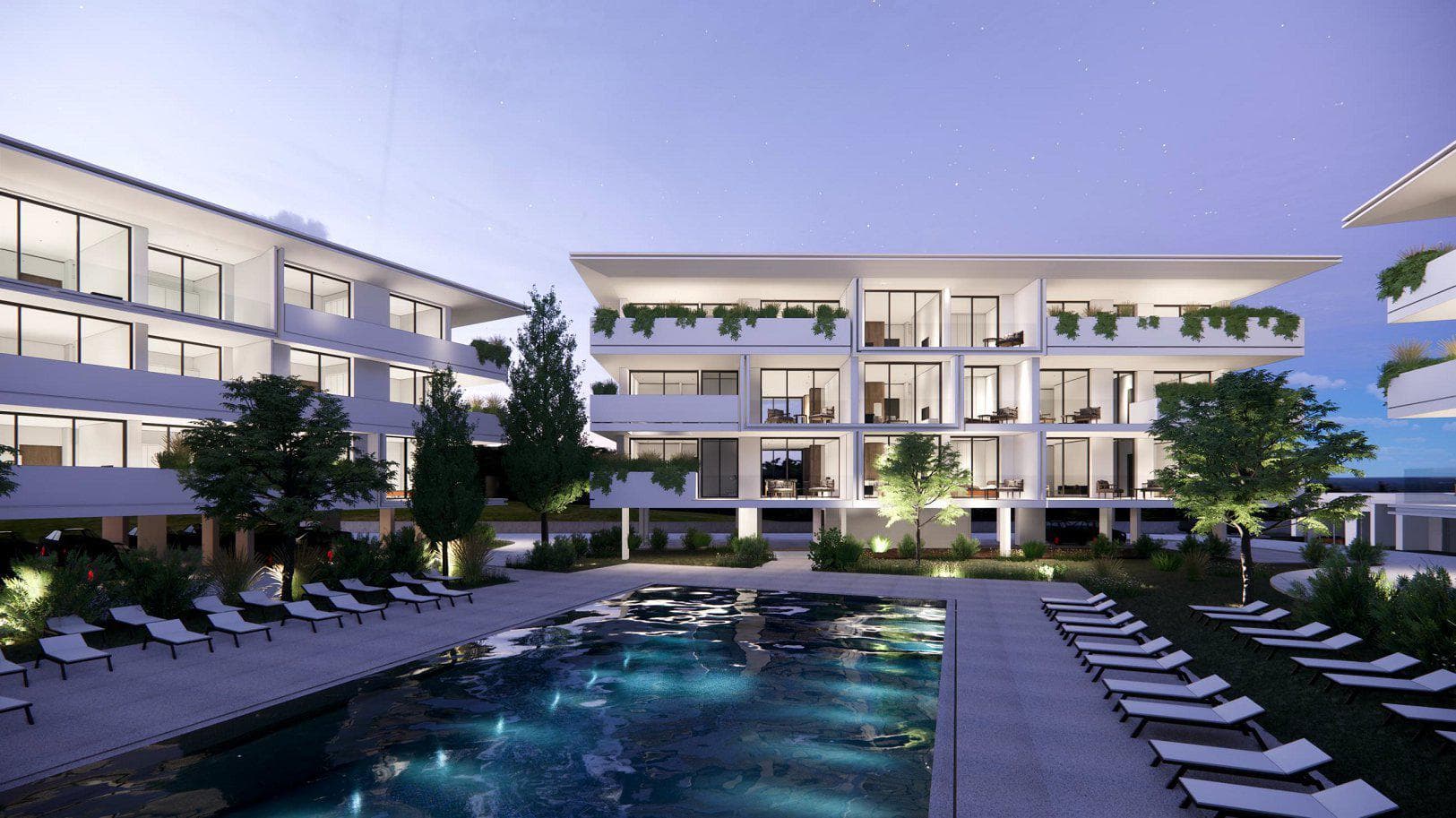 New luxury residence with swimming pools, a spa center and green areas