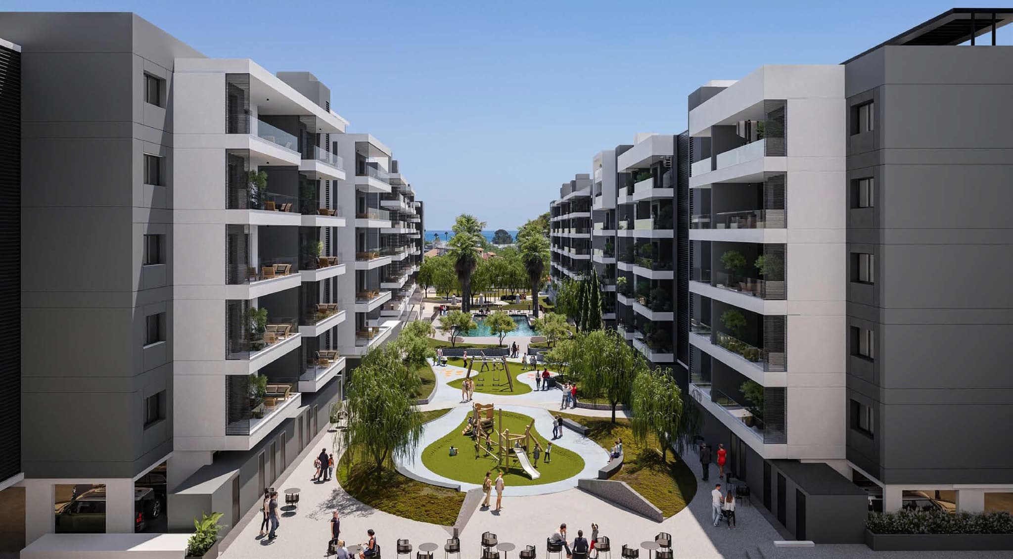 New gated residence with a swimming pool, a co-working space and green areas, 3 minutes from the sea, Limassol