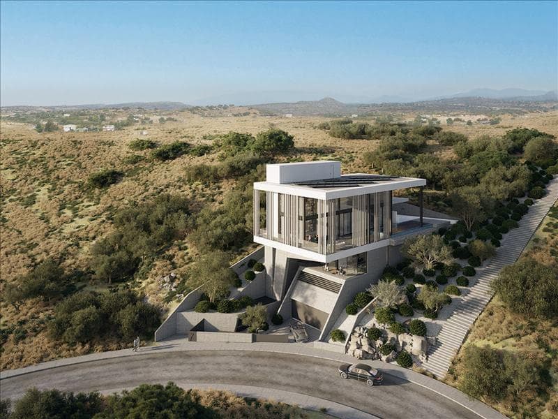 New luxury villas with a swimming pool and a panoramic view