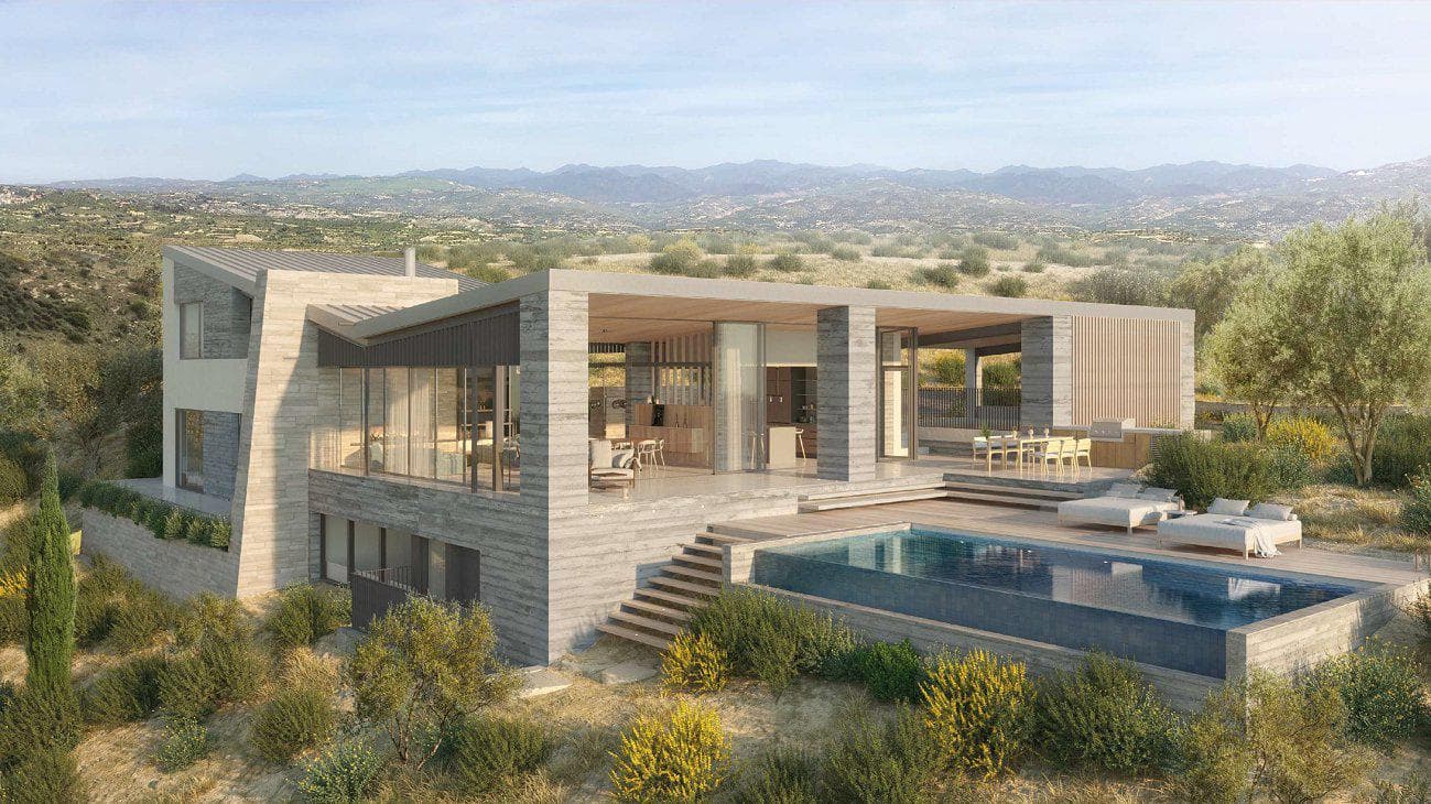 New complex of villas with panoramic views in a large residence with a golf course, a spa center and an equestrian club